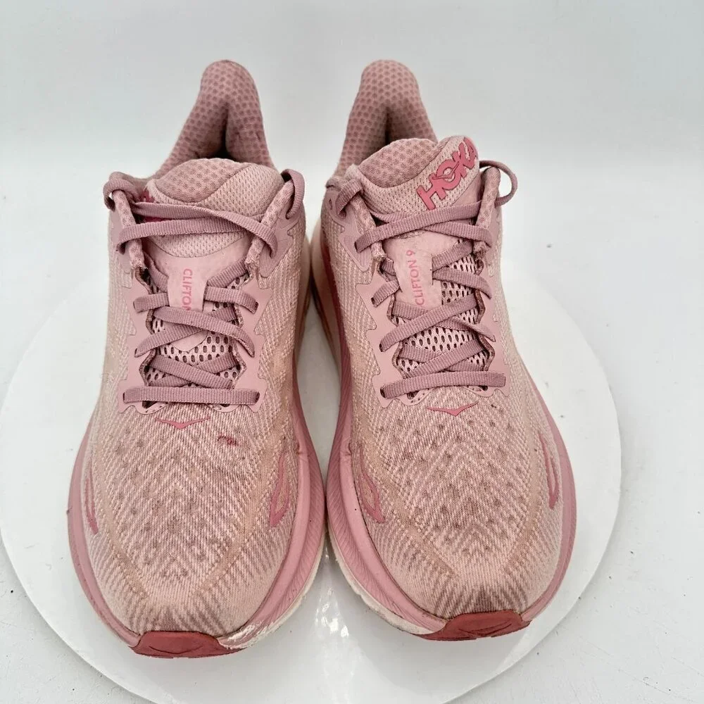 Hoka One One Clifton 9 Women Size 9B 1127896-PMPW Pink Mauve Pale Peach Shoes - Picture 3 of 12